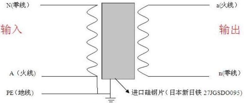 220v單相隔離變壓器接線(xiàn)圖